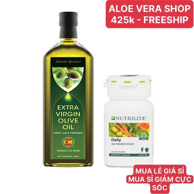 425kCombo Dầu olive nguyên chất Away Queen Extra Virgin Olive Oil vs Viên