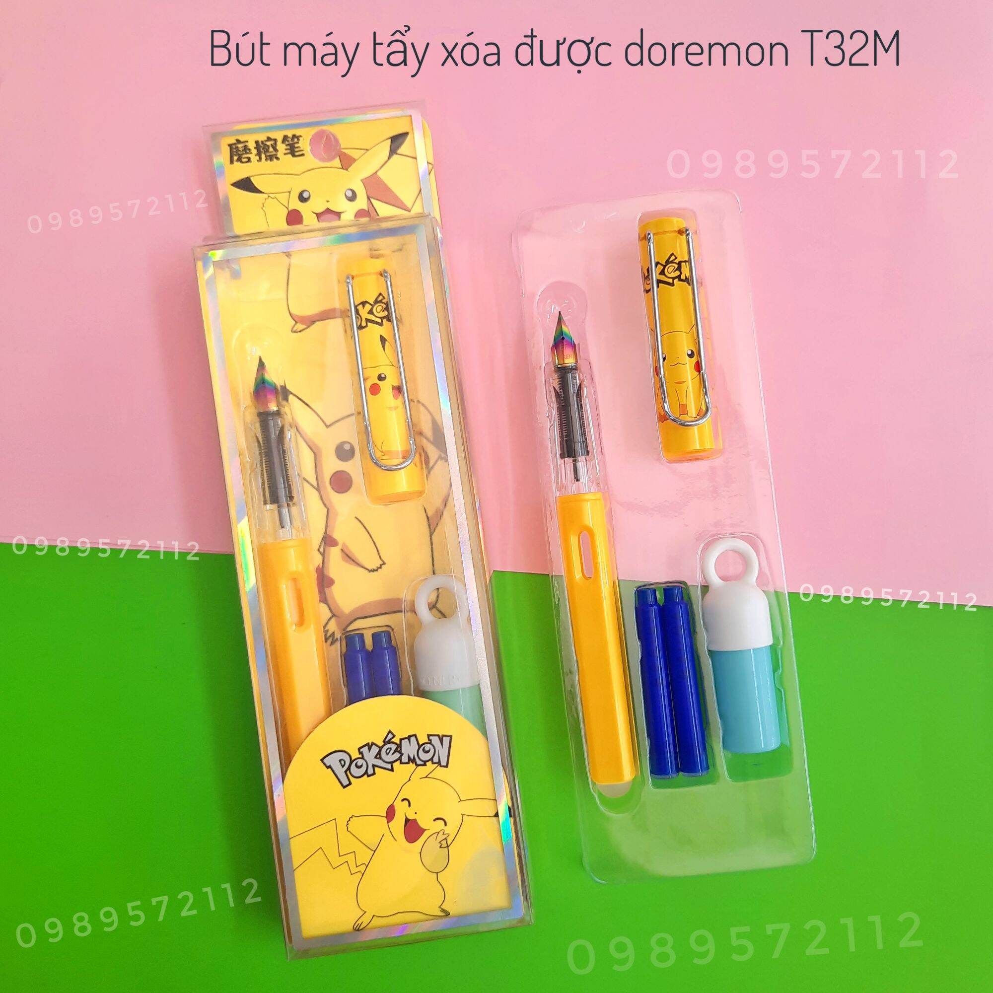 Bút máy tẩy xóa được T32M hình doremon.