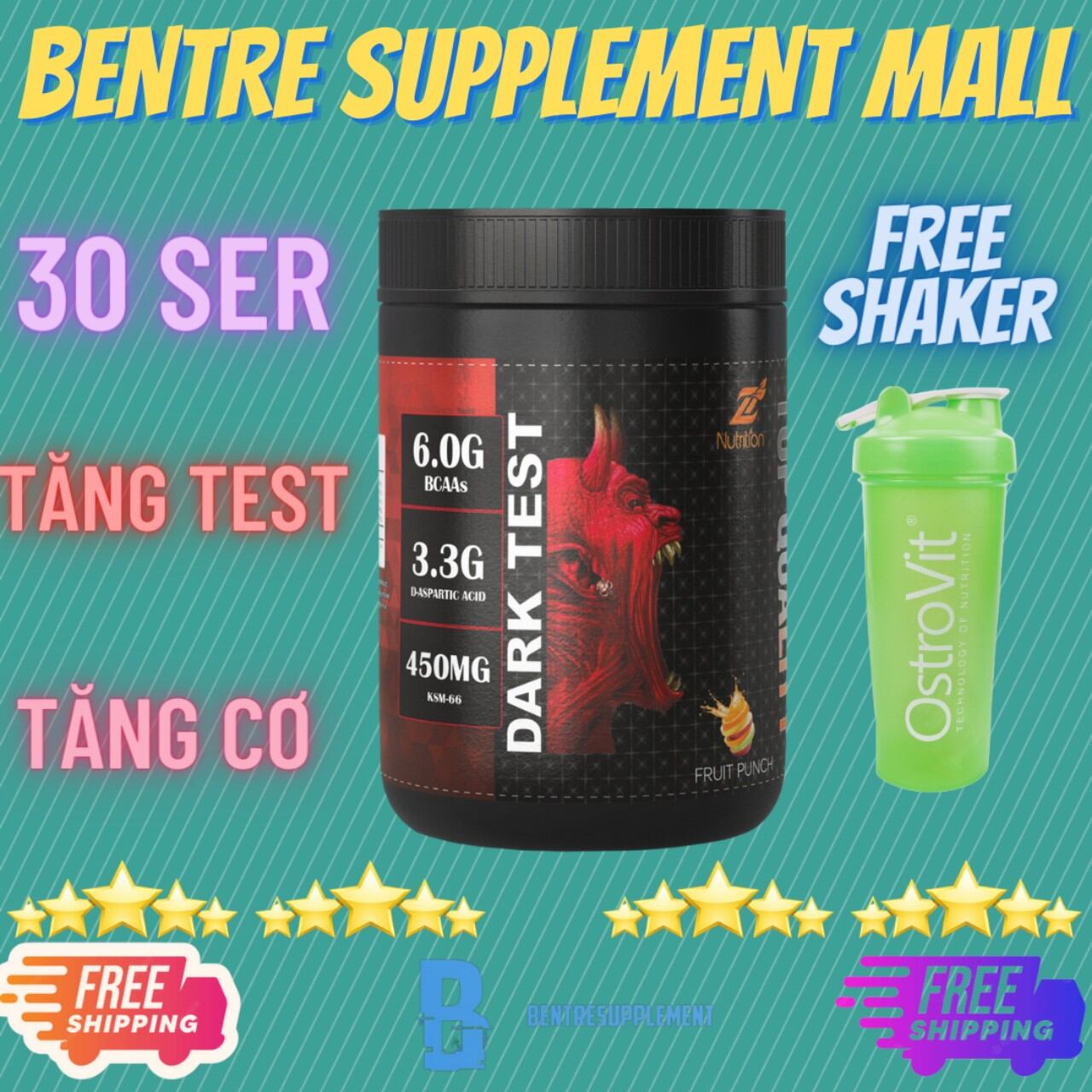 Znutriton dark test tăng cơ tăng sức mạnh kèm bcaa 30 servings