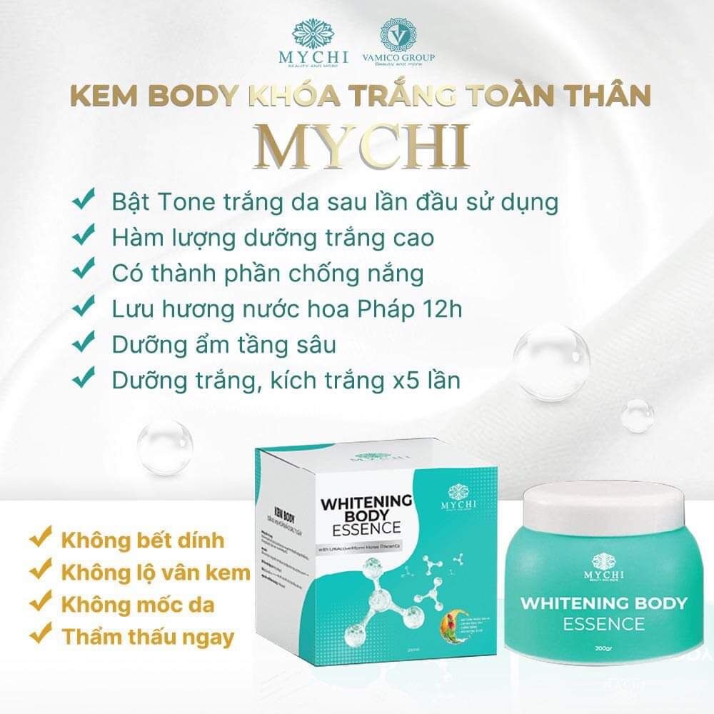 Combo Tắm Trắng Mychi (kem body khoá trắng mychi và Tắm trắng Mychi)