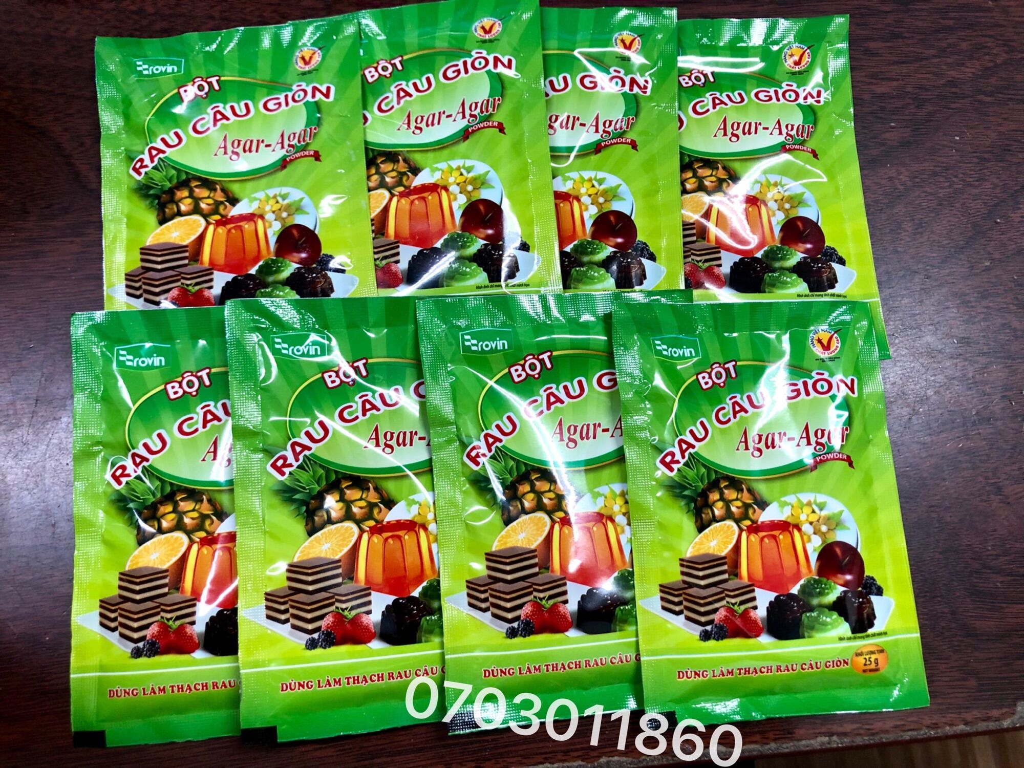 Bột rau câu giòn RoVin Agar-Agar Hoàng Yến (1 gói 25g)