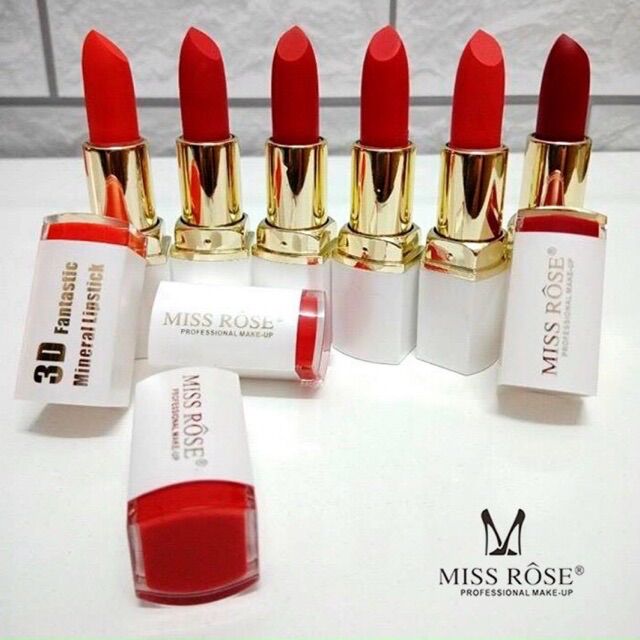 Son lì tuyệt sắc siêu mịn miss rose .son dưỡng mềm mịn.