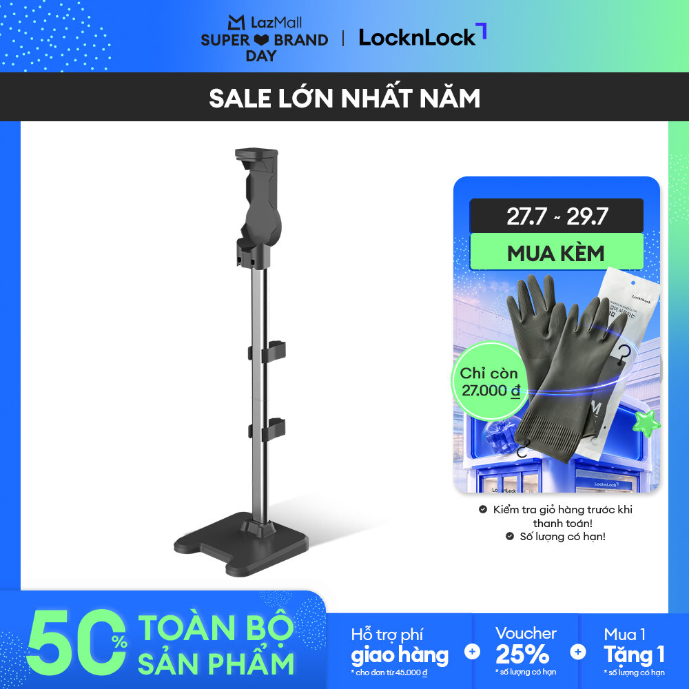[SBD 27.7_Giảm đến 70% + Voucher đến 25%] Trả góp 0% - ENV356GRY- Máy hút bụi không dây LockLock đa năng cầm tay (lau sàn, hút bụi, hút bụi giường) - Lọc 5 lớp - Chính hãng