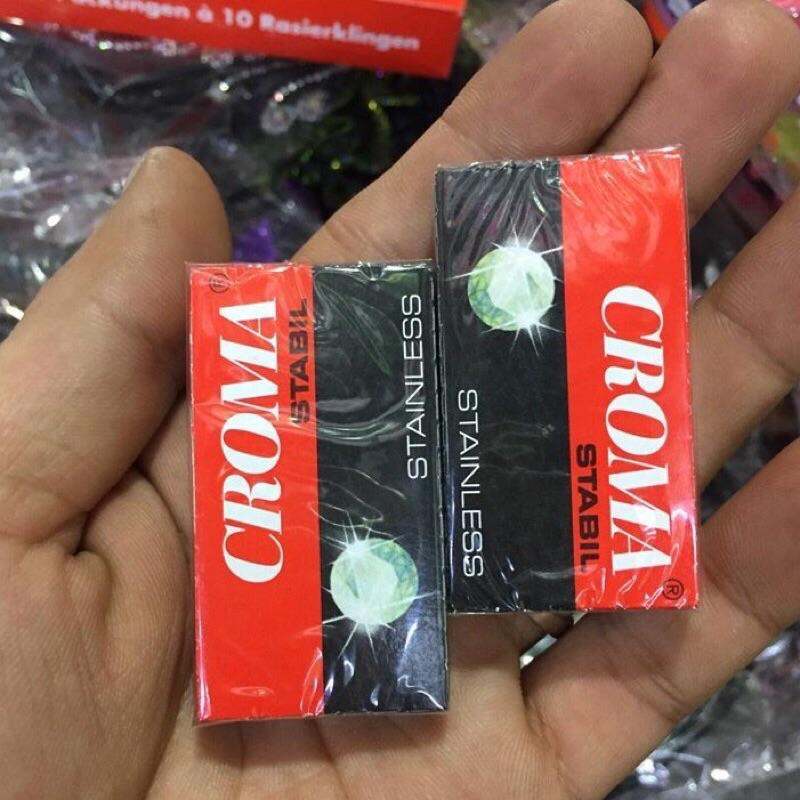 Hộp 10 lưỡi dao cạo râu CROMA Đức- dao cạo siêu sắc sử dụng được nhiều mục đích