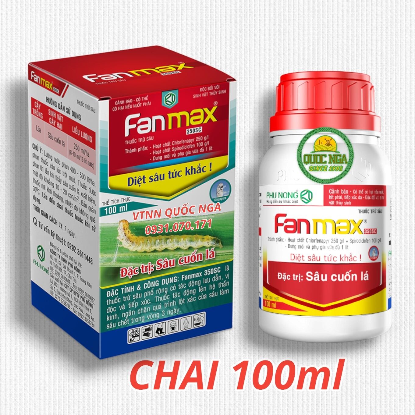 Thuốc diệt sâu fanmax - diệt sâu tức khắc, chuyên trừ bọ trĩ, nhện gié, muỗi hành, sâu đã kháng thuốc