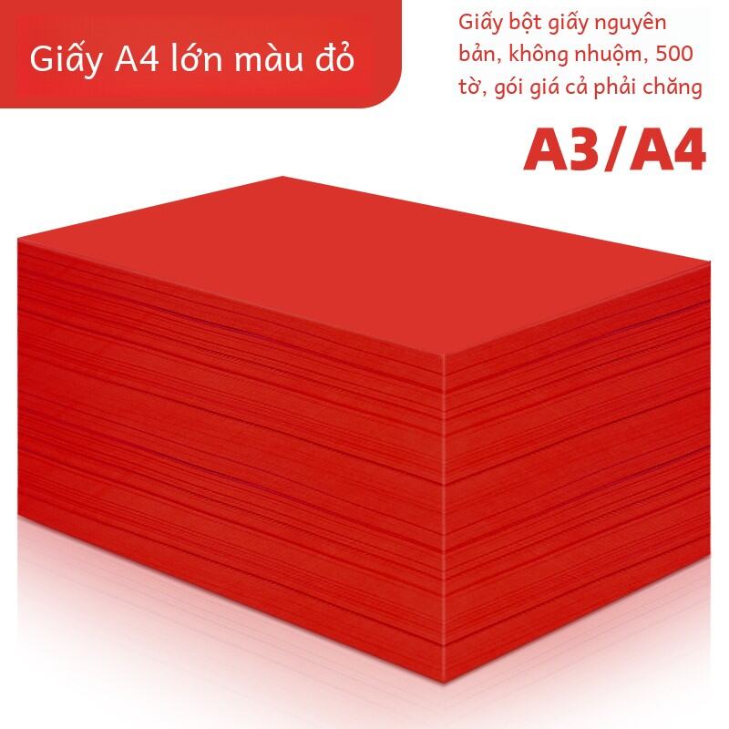 Màu Đỏ Giấy in A4 Mandik 230g A3 Office Supplies Giấy Sao Chép Nhiều Màu 70g Giấy Đỏ A5 Đóng Gói Đầy Đủ 100 Tờ