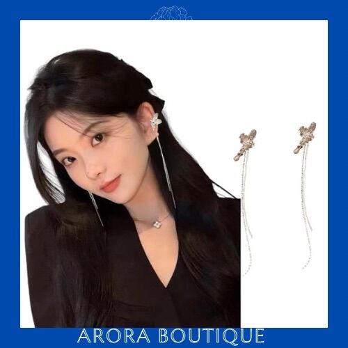 Khuyên tai gài đính hạt cá tính - Arora boutique