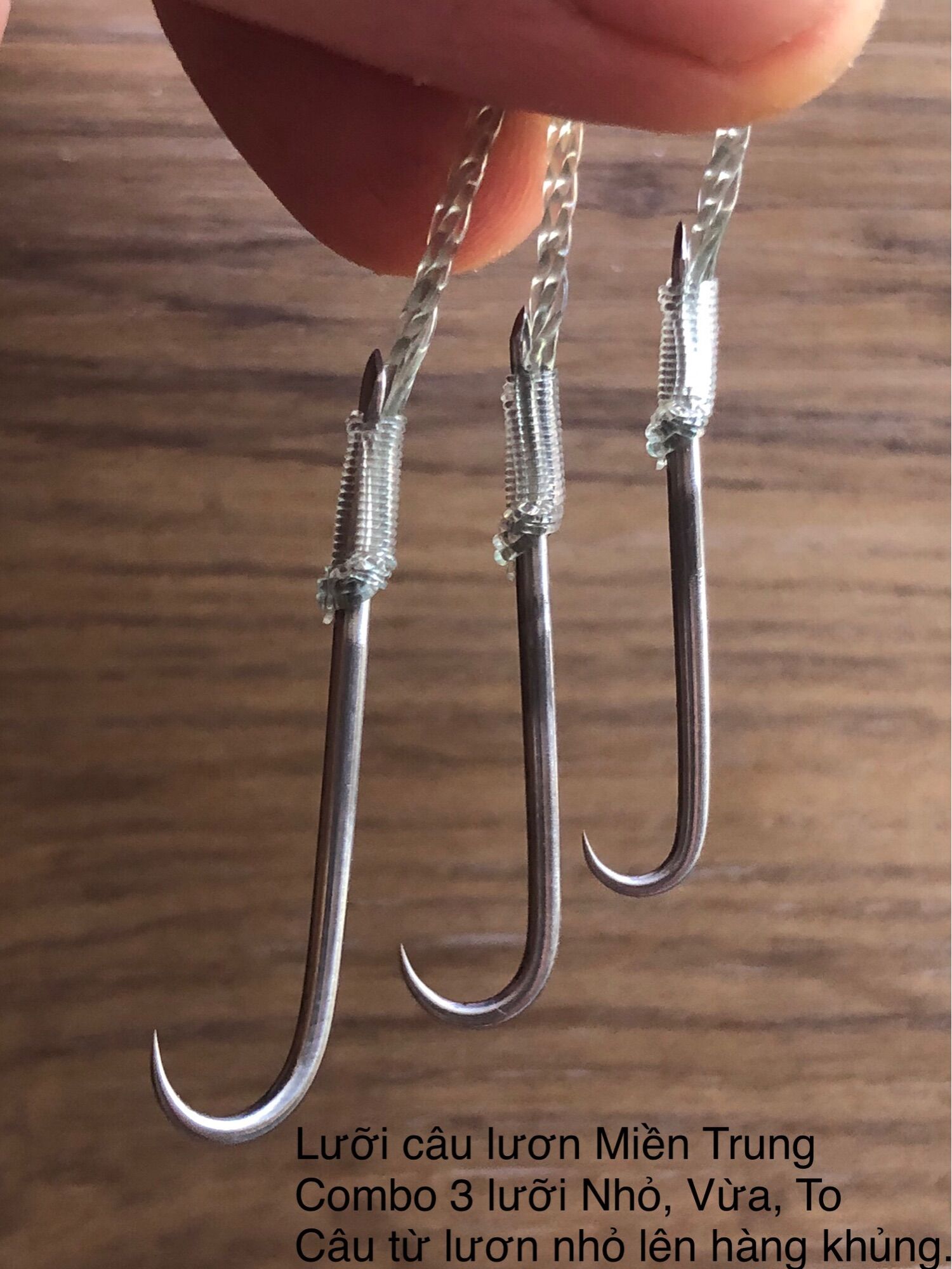 Lưỡi câu lươn. Combo 3 Lưỡi, NHỎ, VỪA, TO