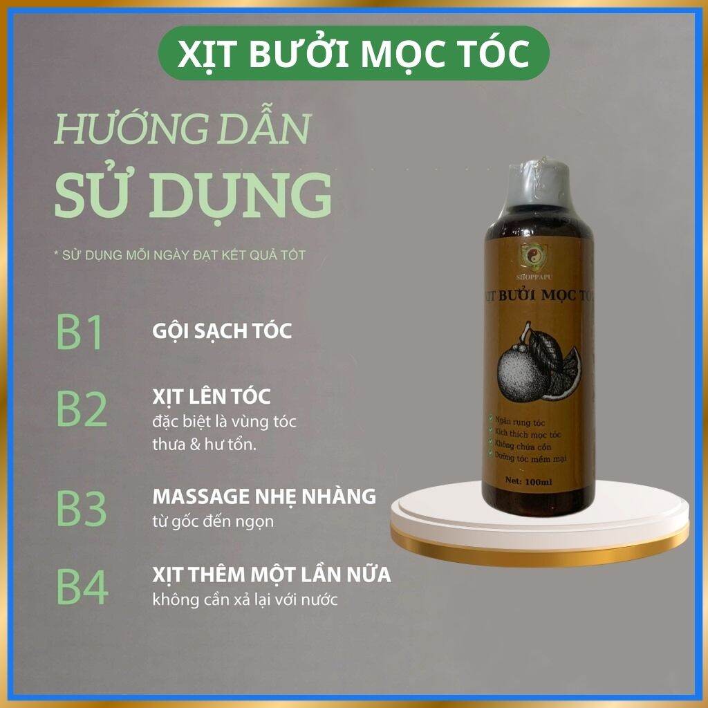✅[CHÍNH HÃNG] Xịt Bưởi Mọc Tóc Giúp Ngăn Rụng Tóc, Kích Thích Mọc Tóc, Dưỡng Tóc Mềm Mại