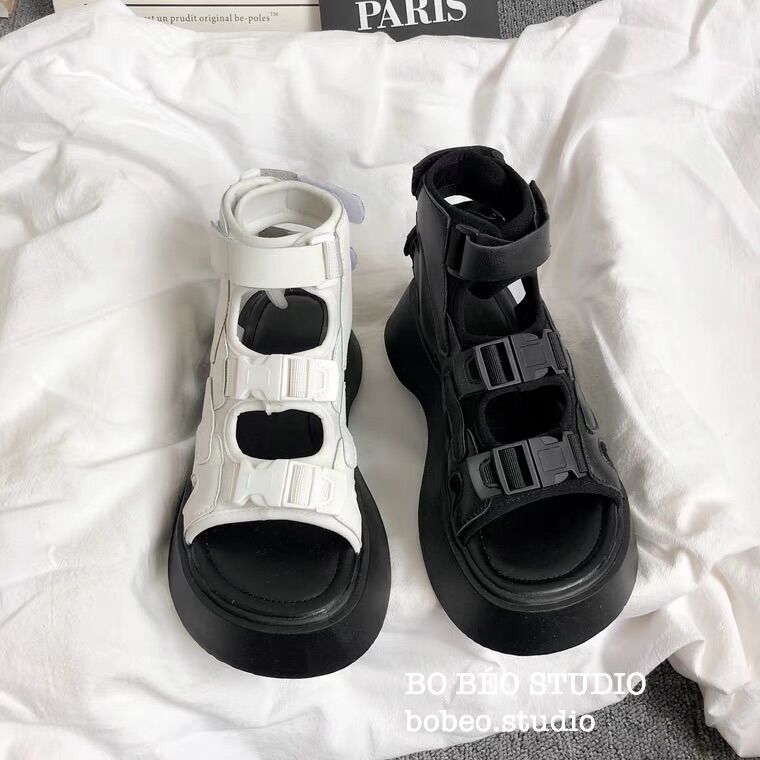 (HÀNG CÓ SẴN - GIAO NGAY) JAPAN VIBE SANDAL SHOES - GIÀY SANDALS ULZZANG ĐẾ CAO 4CM CỔ CAO
