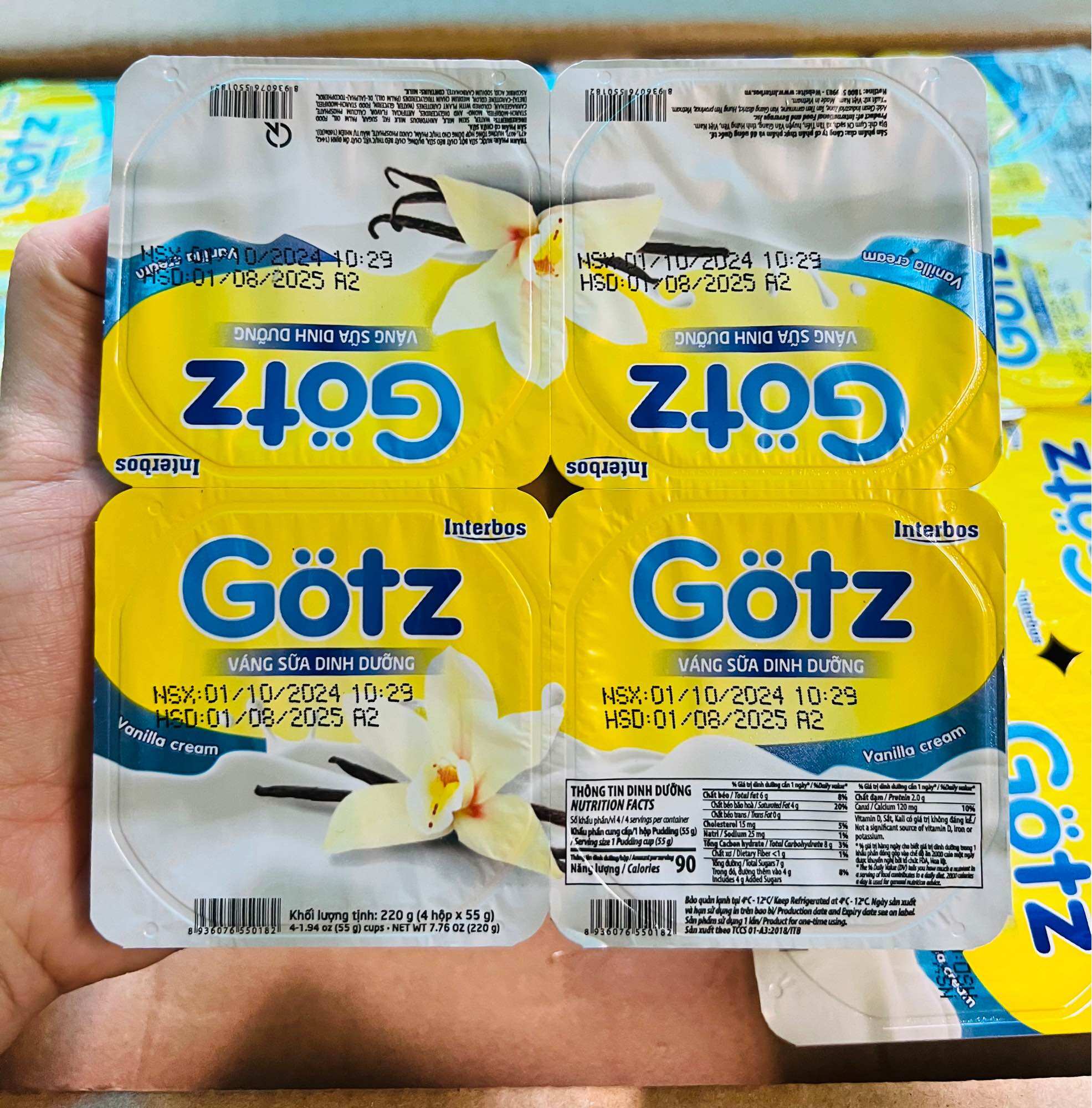 Thùng 48 hộp váng sữa Gotz date mới nhất
