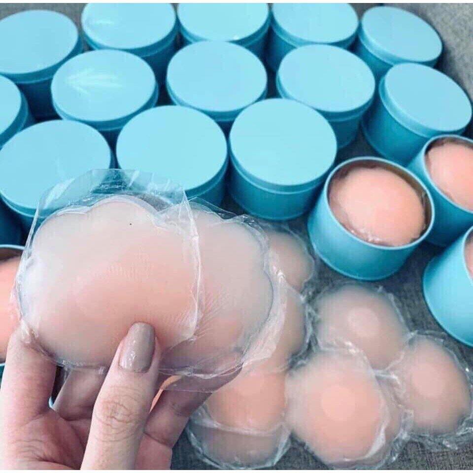 ( Miếng dán ngực) Hộp 10 miếng dán ngực Silicon dùng lại được nhiều lần