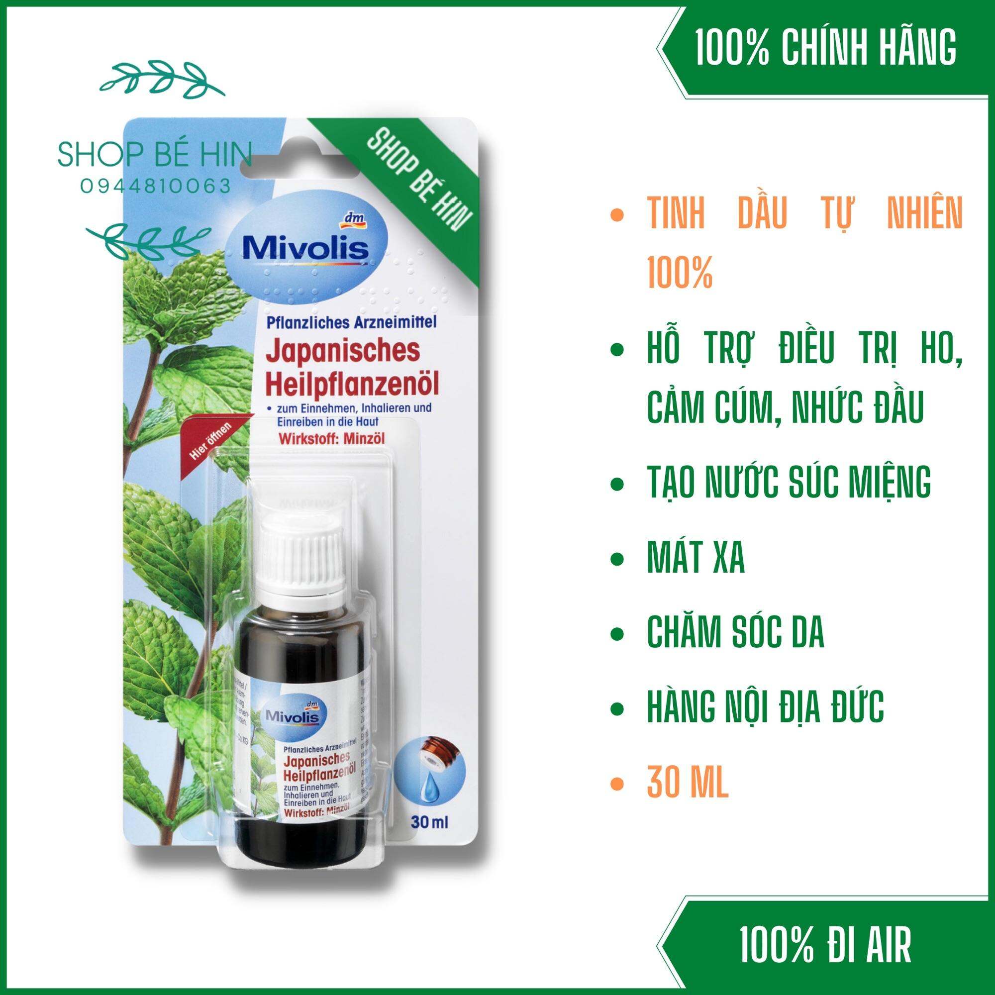 Tinh dầu bạc hà Mivolis với nhiều công dụng tốt cho sức khoẻ, hàng nội địa Đức