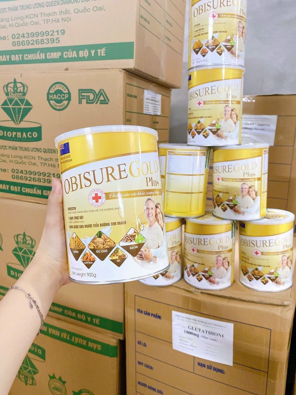 Lon 900gr sữa hạt xương khớp obisure gold plus.