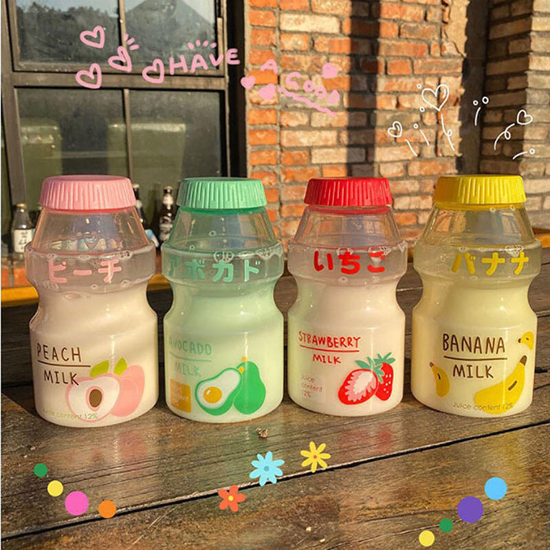 480Ml Kawaii Yakult Hình Chai Nước Nhựa Dễ Thương Sữa Thùng Tour Uống Bình Lắc Cho Du Lịch