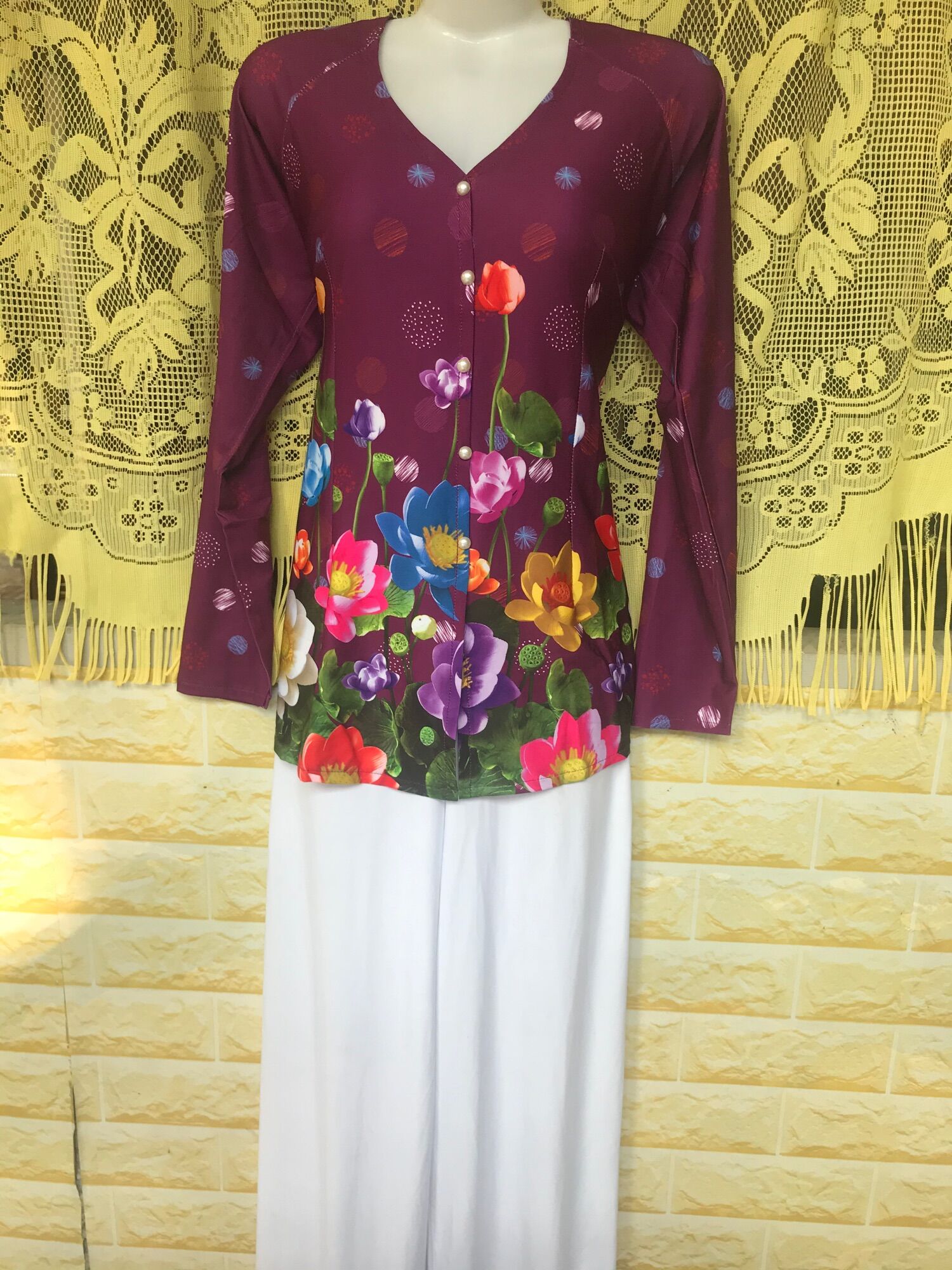ÁO LẺ BÀ BA VẢI THUN IN 4D size L 55-60kg