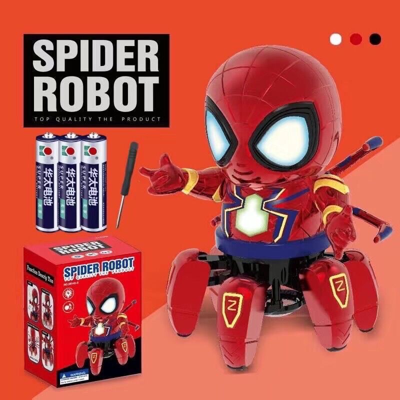 Đồ chơi Robot siêu nhân người nhện spiderman nhảy múa phát sáng cho bé