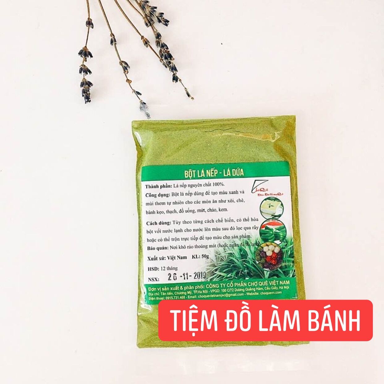 Bột tạo màu tự nhiên 50g - Bột lá nếp