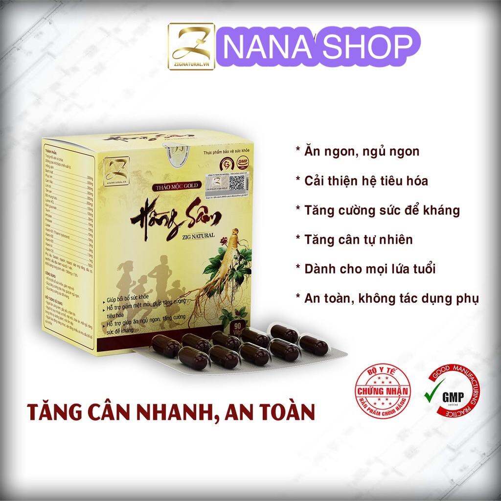 Thảo dược Tăng cân Hồng Sâm Gold hỗ trợ tăng cân nhanh an toàn hiệu quả [ hộp 30 viên và 90 viên]