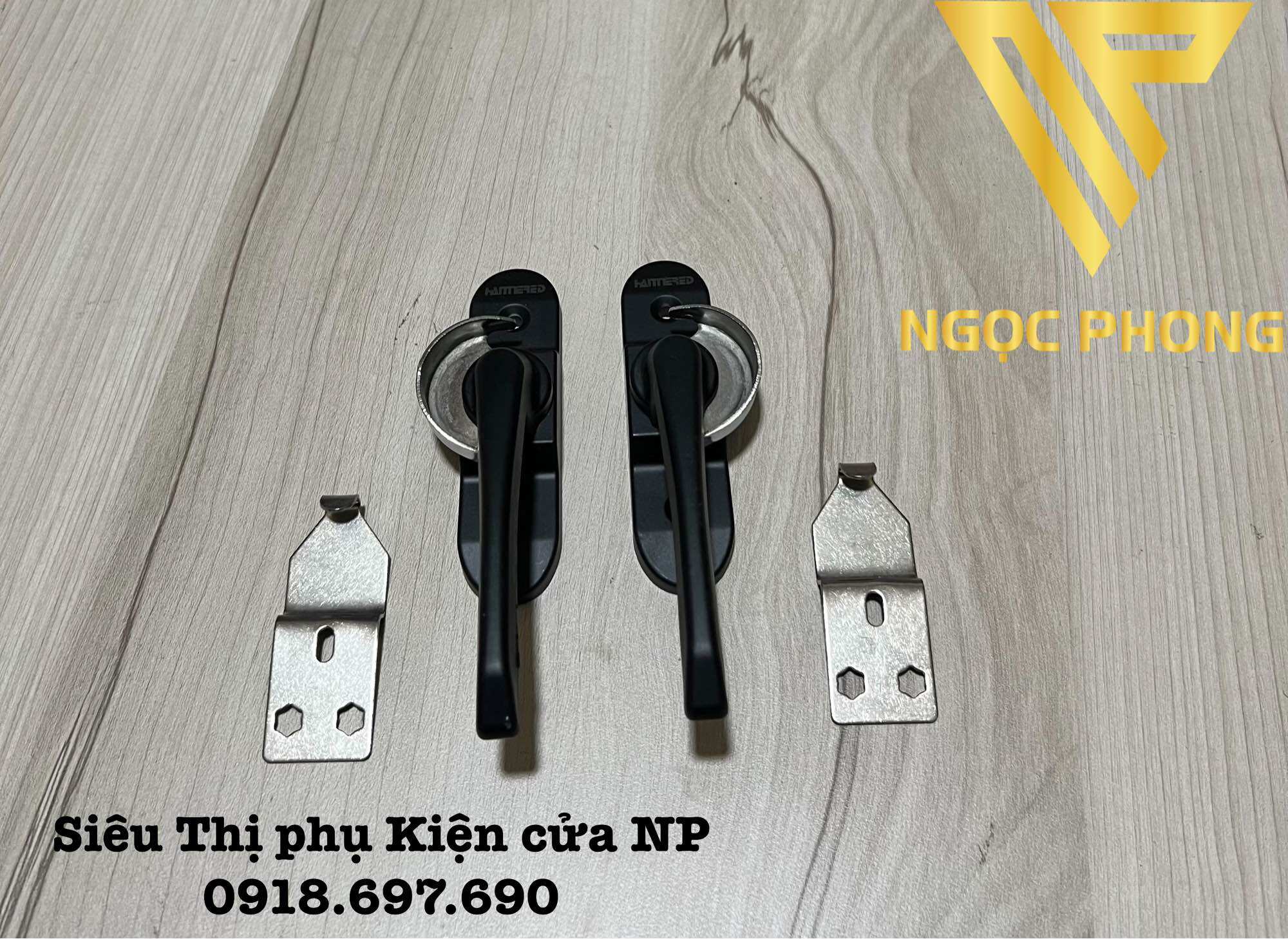 [3001] Khoá sò cửa lùa - khoá sò tay gạt màu đen 3001