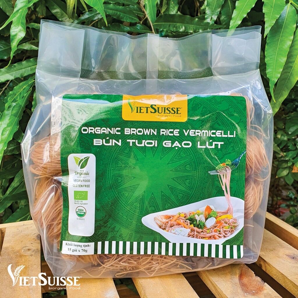 Bún tươi gạo lứt hữu cơ sấy khô VietSuisse