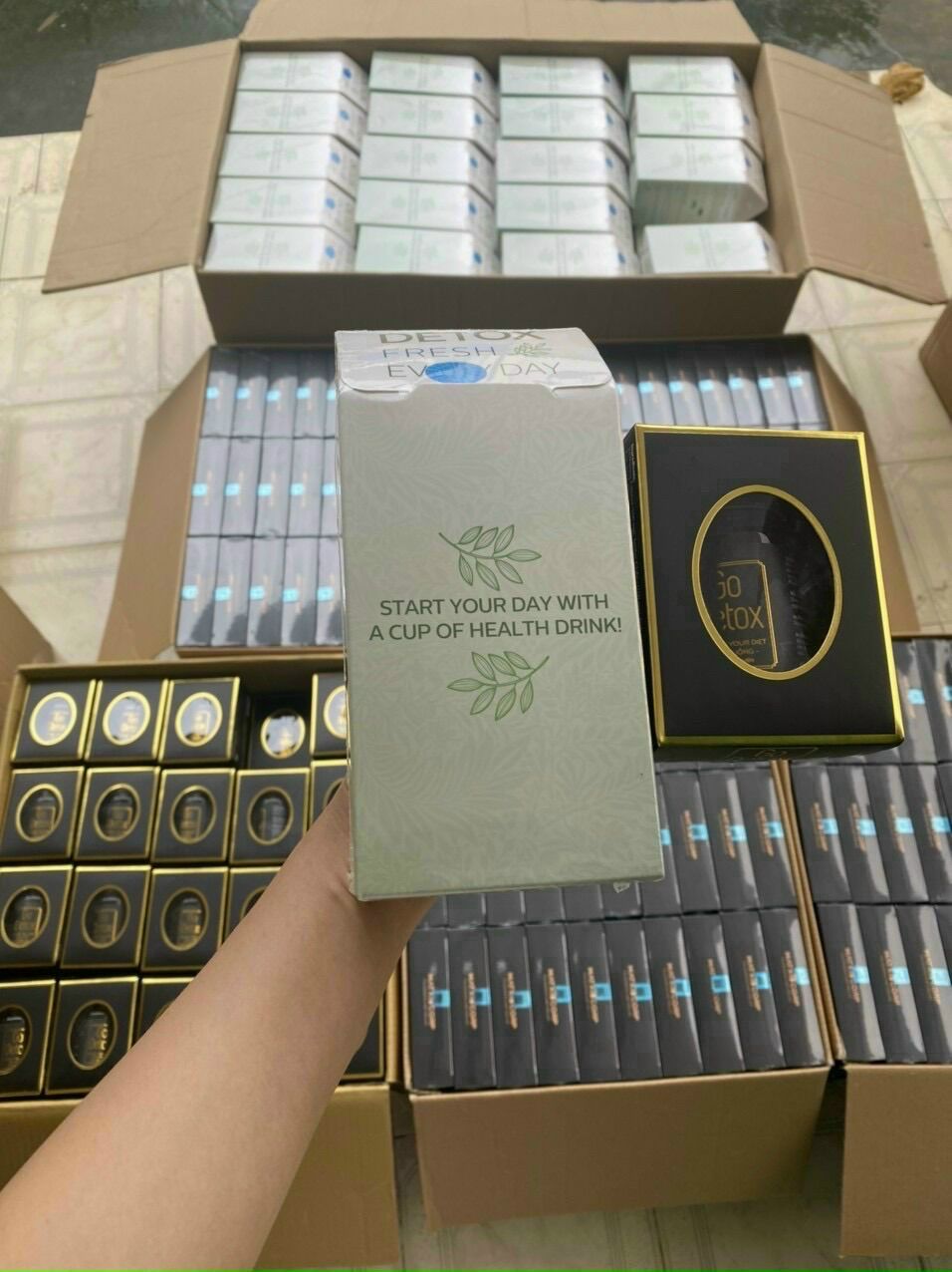 Combo giảm cân go detox tặng kèm trà hoa chính hãng cty 100% (ảnh thật)date mới