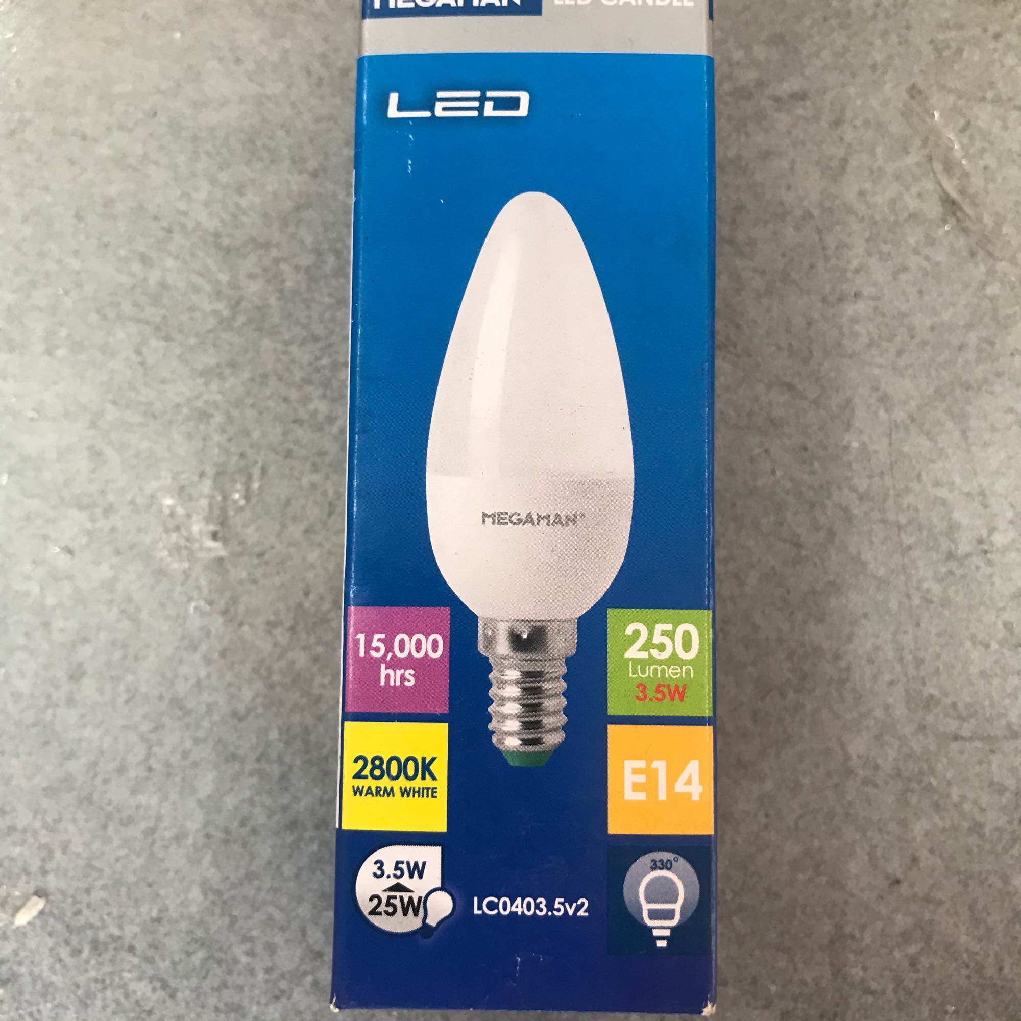 Bóng đèn Led nến công suất 3.5w đui E14 |Megaman Đức chính hãng|