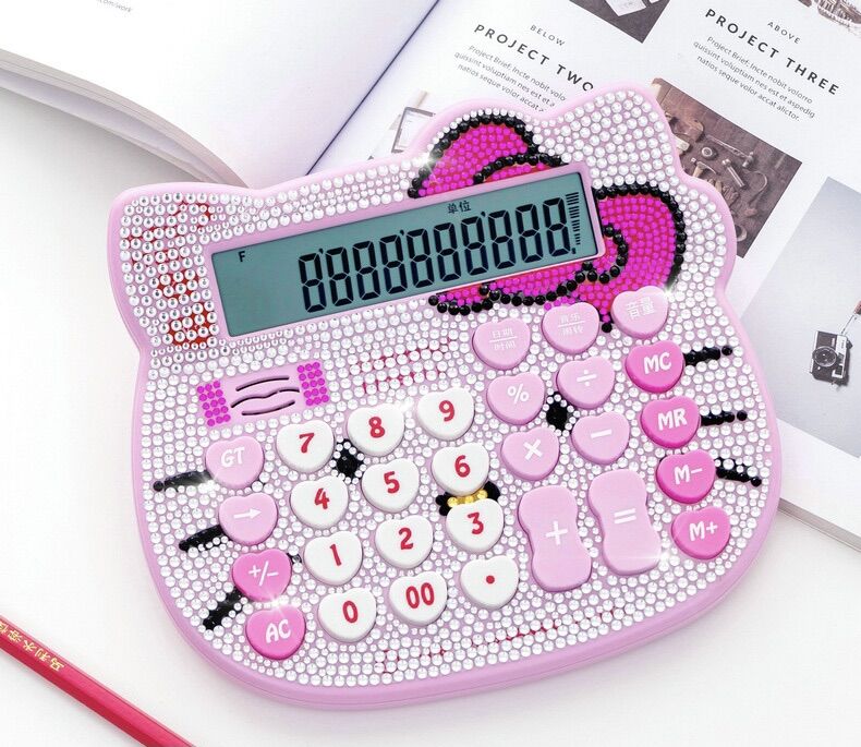 Máy tính hello kitty đính đá