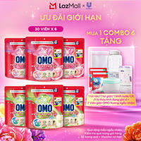 Combo 6/10 túi viên giặt tiện lợi OMO 3 trong 1 (30-50 viên/túi) (bao bì tùy lô nhập hàng)