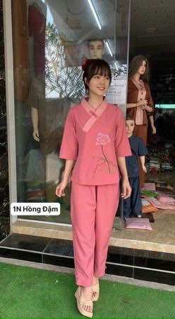 Đồ Lam Đi Chùa _ Mẫu một nút kate