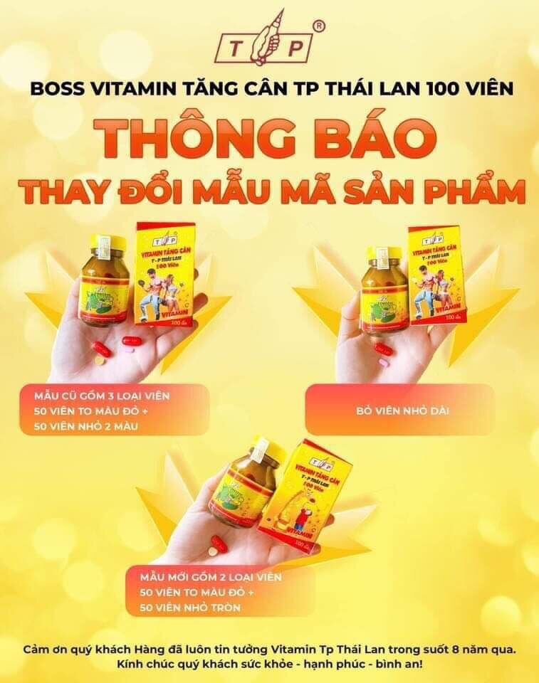 Vitamin tăng cân TP Thái Lan mẫu cũ