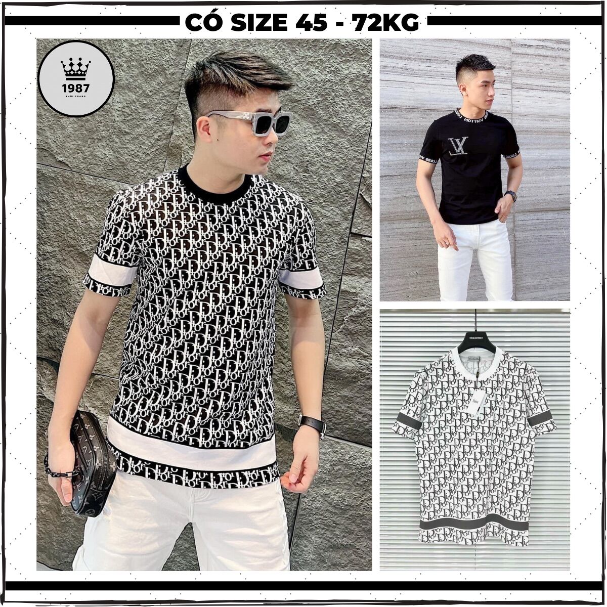 Áo thun nam cổ tròn tay ngắn chất vải cotton thoáng mát form ôm body phối in sọc, áo phông nam nữ kiểu dáng hàn quốc mặc mùa hè mầu đen trắng