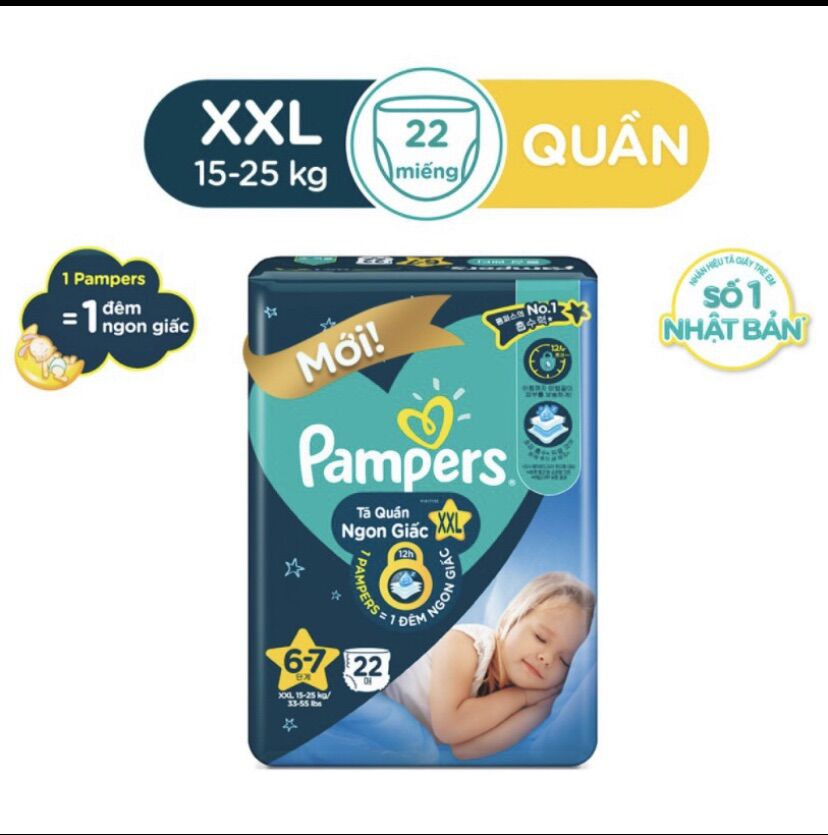 Tã/ bỉm quần pampers ngon giấc size xxl22