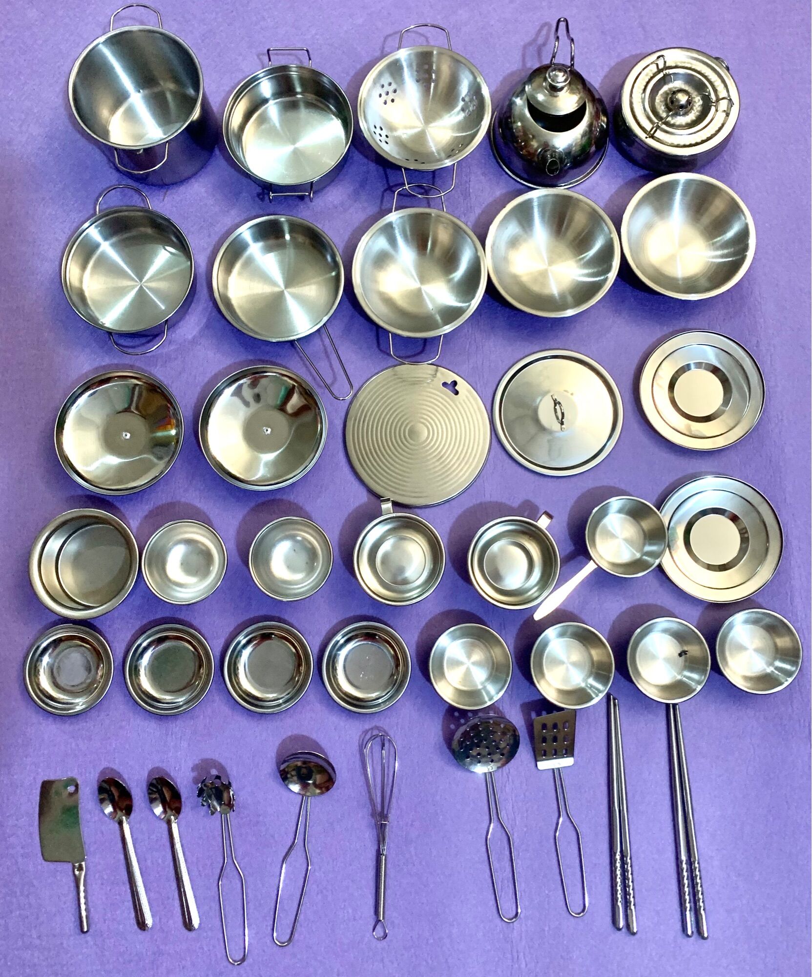 Đồ chơi nấu ăn inox (40 món)