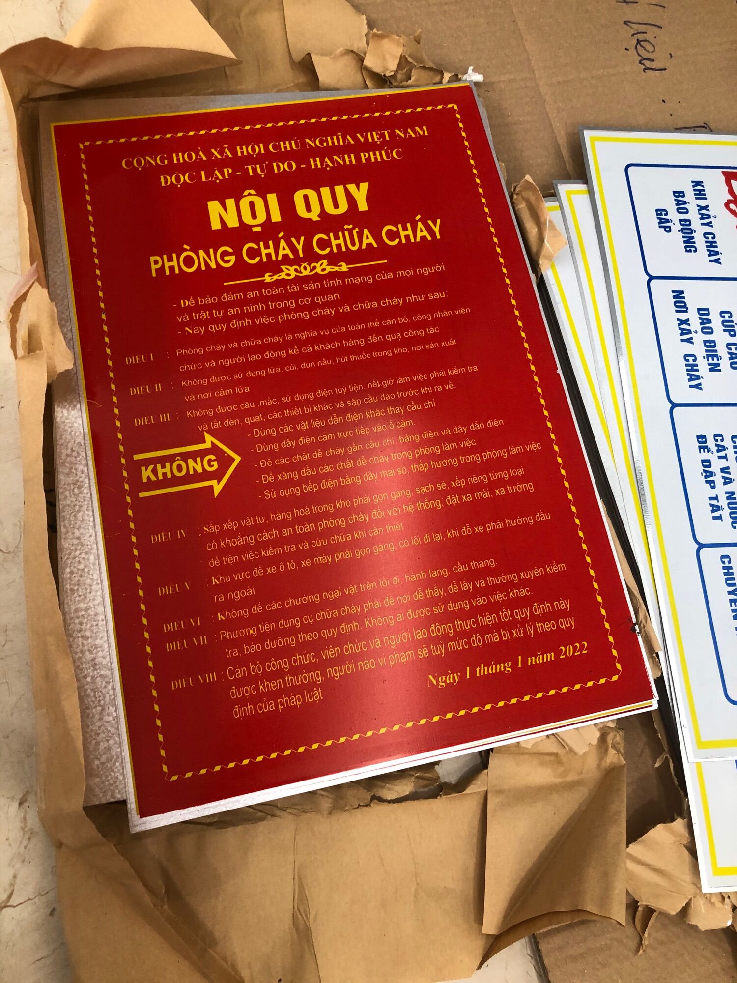 BỘ 4 TẤM NỘI QUY TIÊU LỆNH PCCC