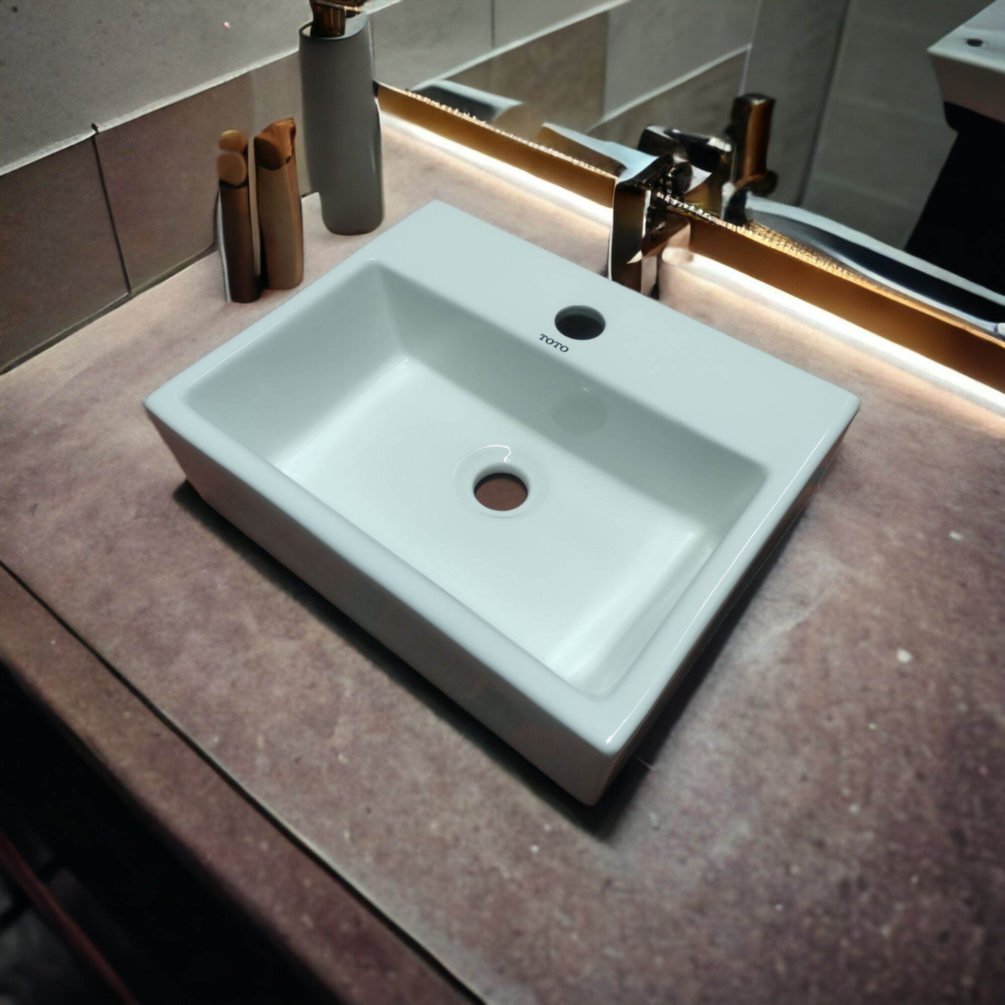 Chậu lavabo treo tường hoặc đặt bàn 40x30cm