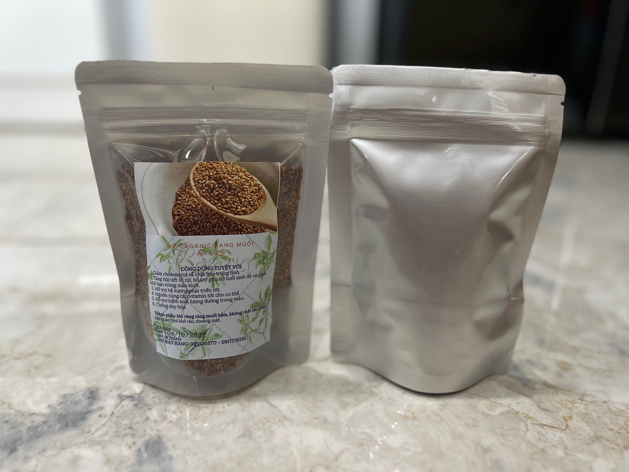 Mè vàng rang muối ăn liền túi zip 100g