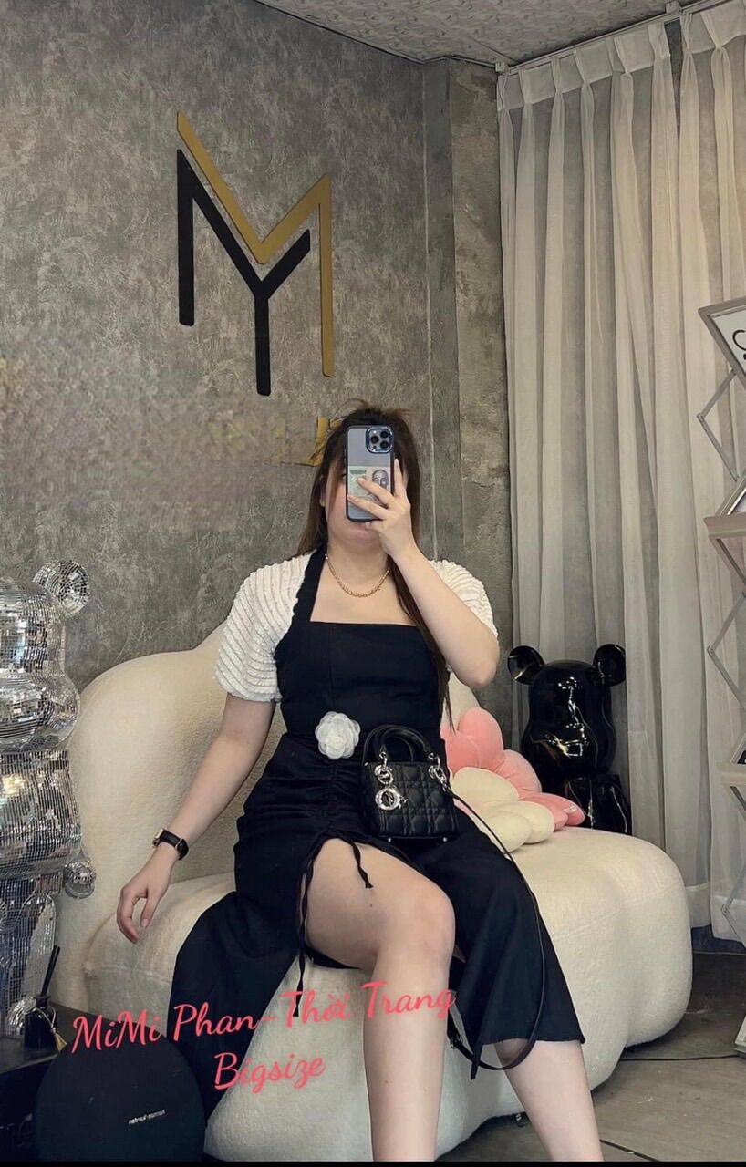 (SHOP TÁO ĐỎ BIGSIZE 50kg đến 90kg) đầm bigsize nữ D70 xẻ tà rút dây