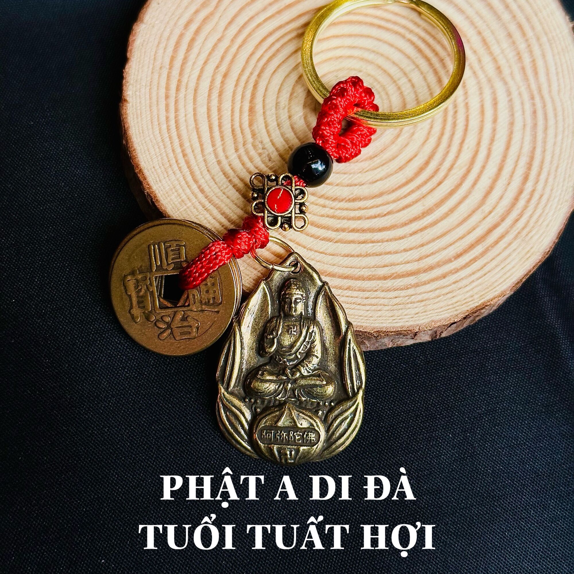 Móc Khoá 8 Vị Phật Bản Mệnh Phù Hộ 12 Con Giáp - Móc Khoá 5 Xu Ngũ Đế - Móc Khoá Đồng Vàng