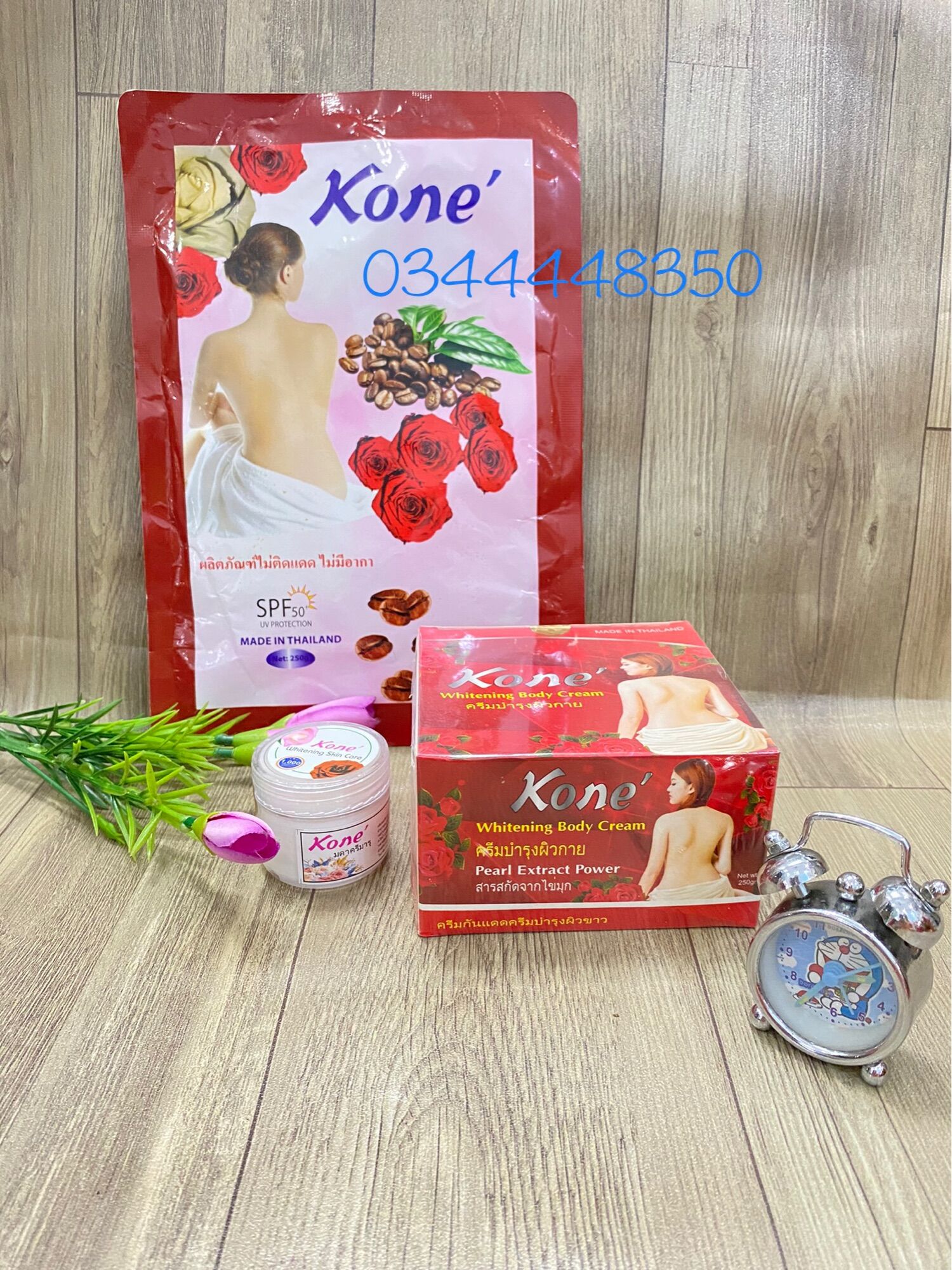 Combo kem body Kone đỏ + tắm trắng Kone + kích trắng kone Chính Hãng