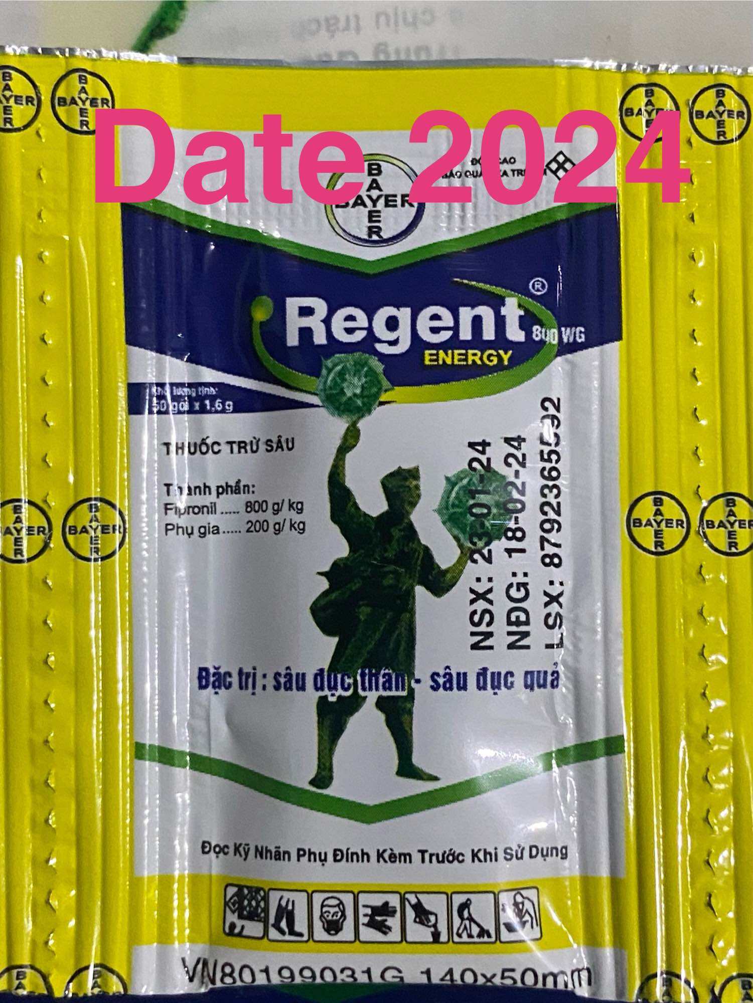 COMBO 10goi Regent 800WG(gói 1.6gr)(date 2024) Trừ rầy, nhện, kiến, gián mối, bọ chét, ve chó. Hàng 