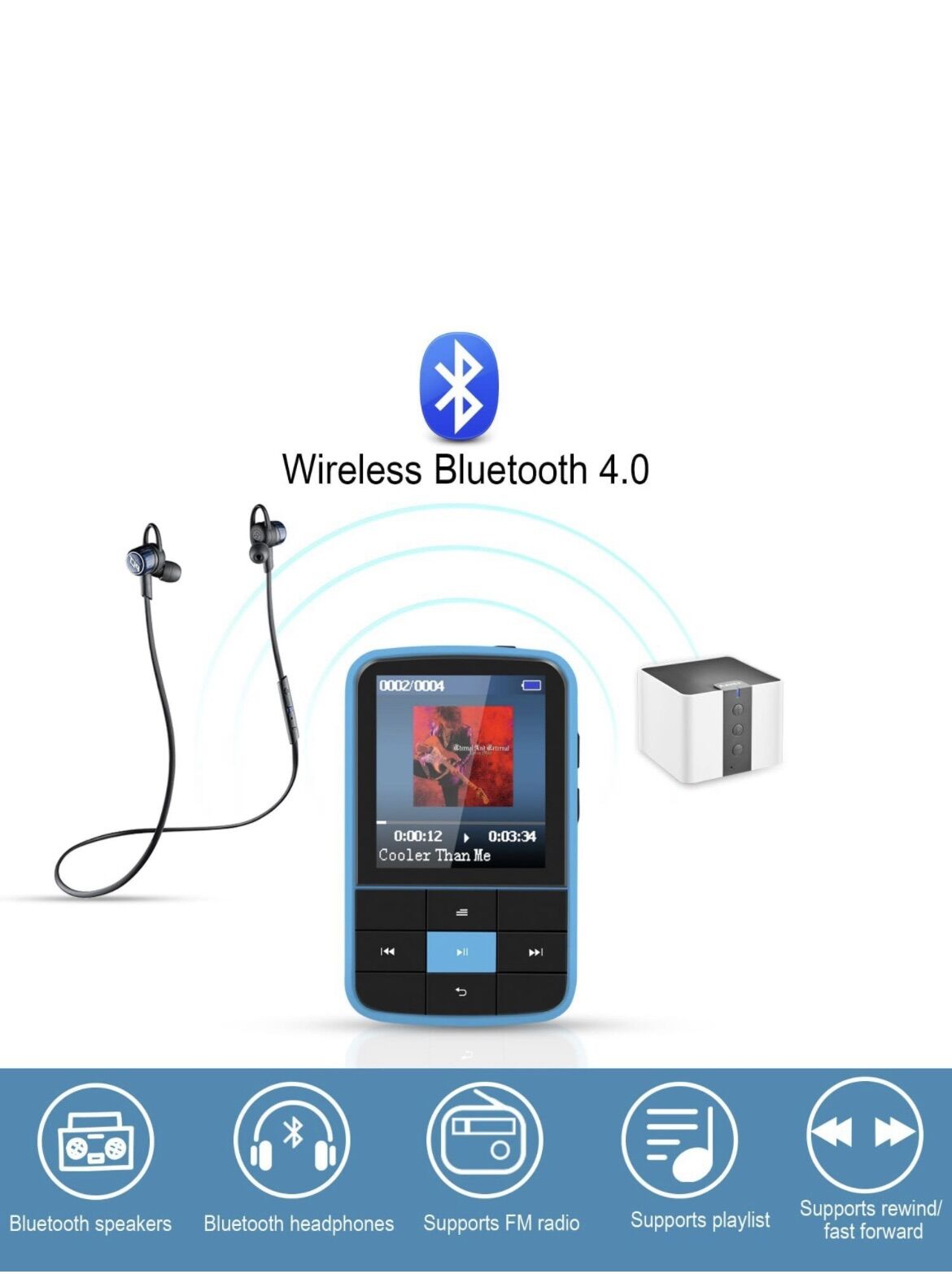 Máy nghe nhạc MP3 Bluetooth AGPTEK 16GB