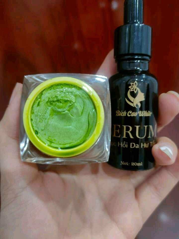 COMBO KEM TRÀ XANH MỤN SERUM BÍCH CAO WHITE