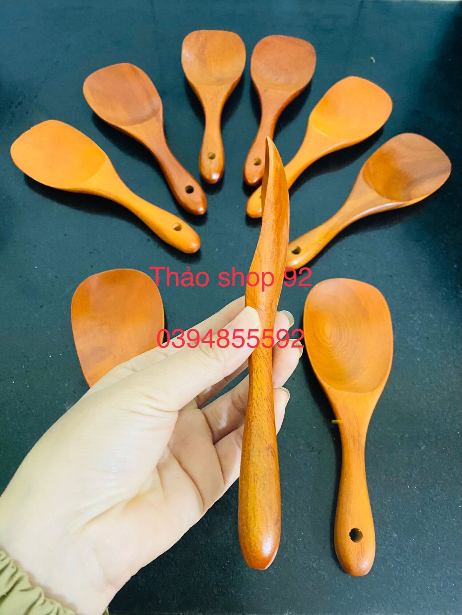 Muôi xới cơm-xẻng xào bằng gỗ