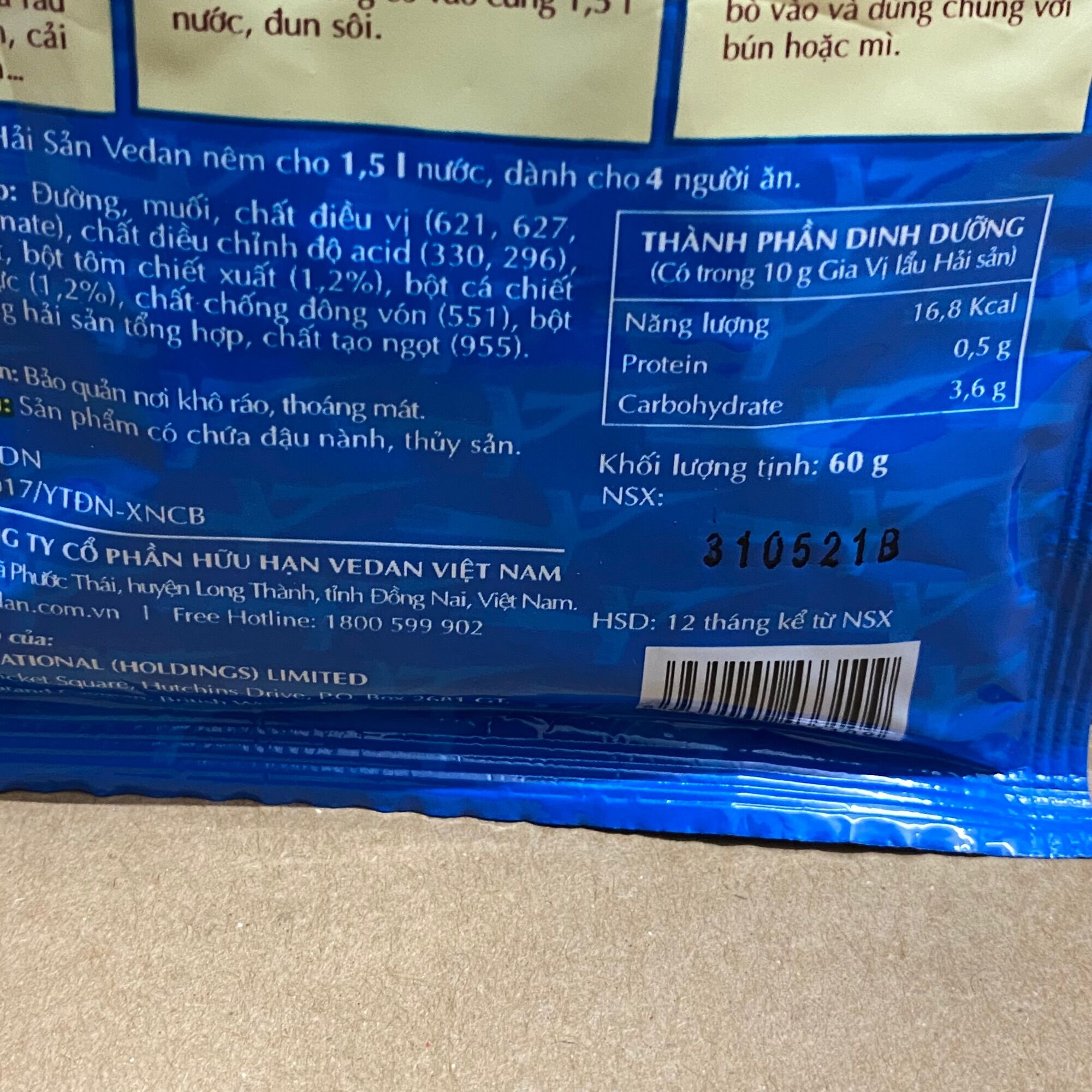 [55 g] Gói Bột Gia Vị Lẩu Hải Sản Vedan