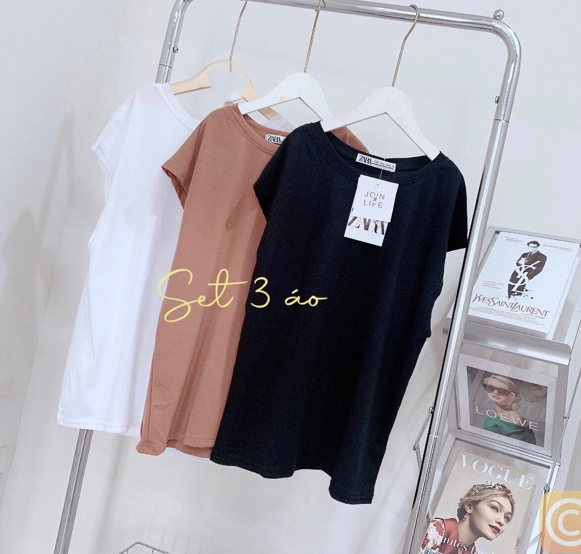 Set 3 áo phông tay hến cho nữ
