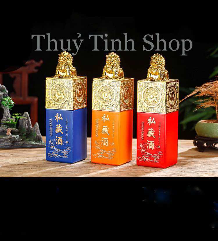 Chai, Bình Thuỷ Tinh Đẹp 500ml Mẫu Con Dấu