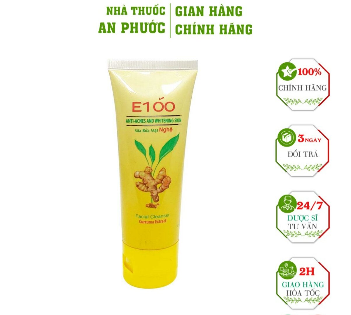 Sữa rữa mặt e100 nghệ tuýp 100g
