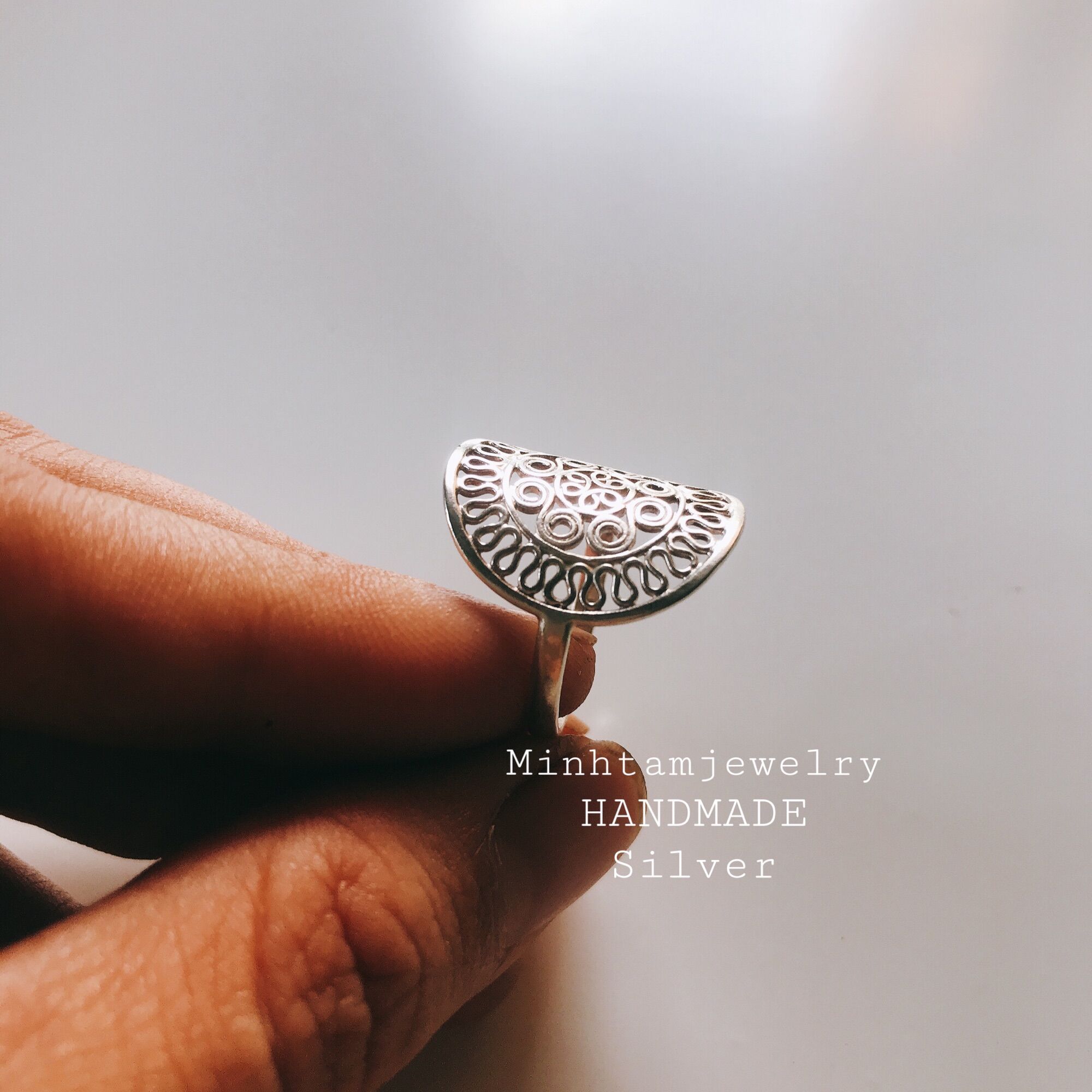 Drum ring | Handmade Silver | nhẫn hoa văn | Design by MinhtamJewelry