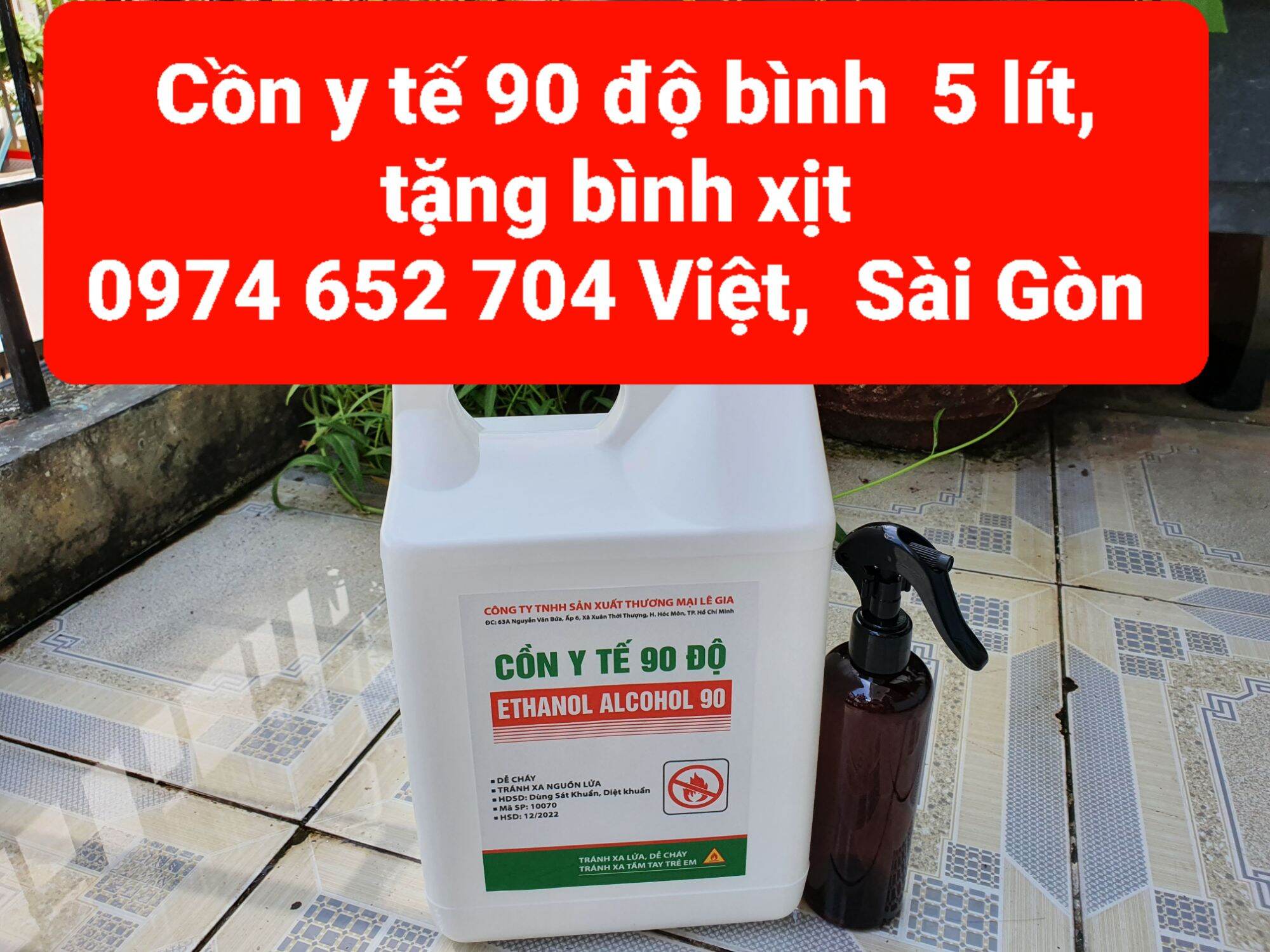 Cồn5 lít dung dịch rửa tay sát khuẩn y tế| nồng độ: 90| tặng bình xịt phun sương, bình dày xịn,